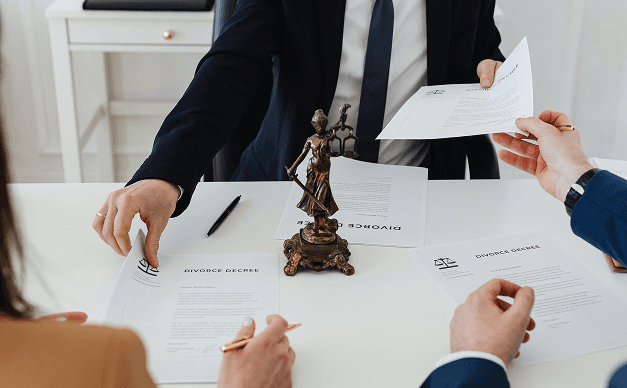 Legal professionals collaborating